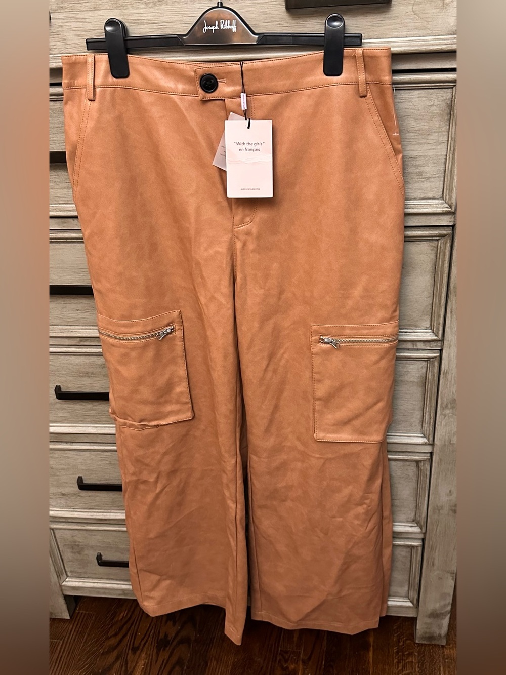 Avec Les Filles Rust/Tan Wide-Leg Cargo Pants